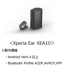 Xperia Ear XEA10 (動作環境: Android Ver4.4以上、Bluetooth profile: A2DP、AVRCP、HFP)